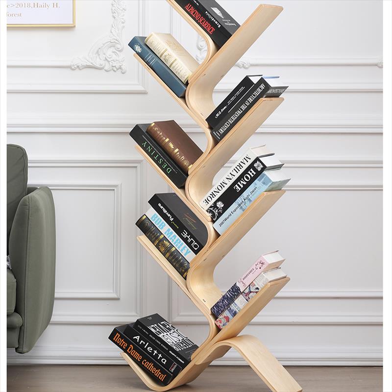 Natural Wood Bookshelf Bookcase