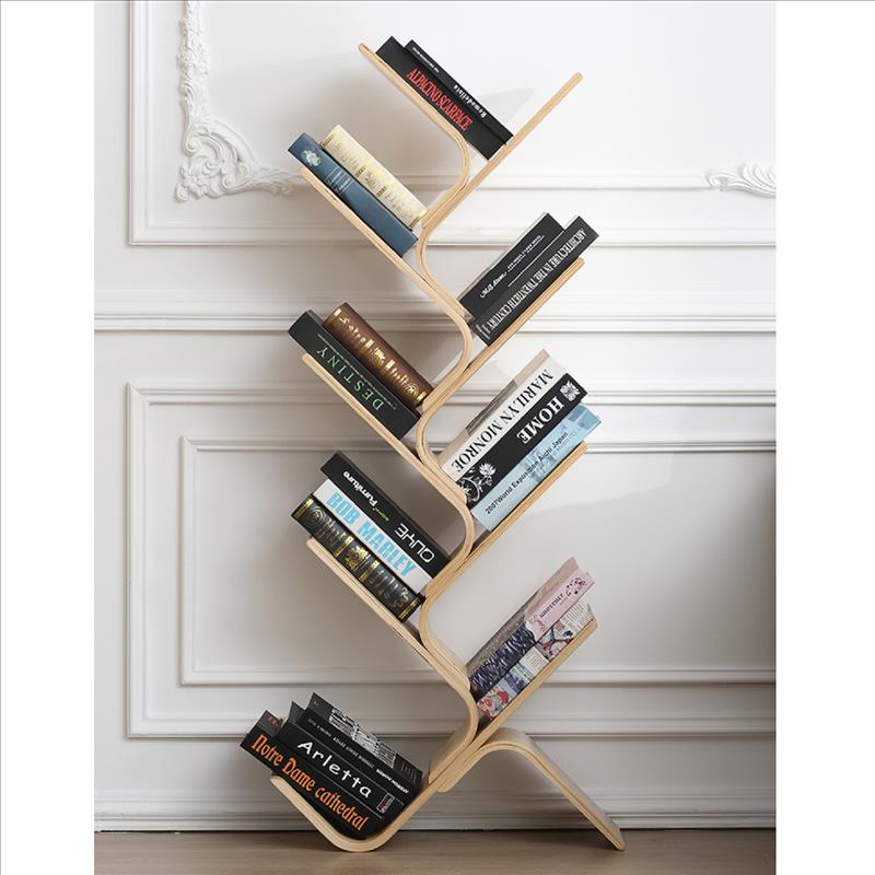 Natural Wood Bookshelf Bookcase