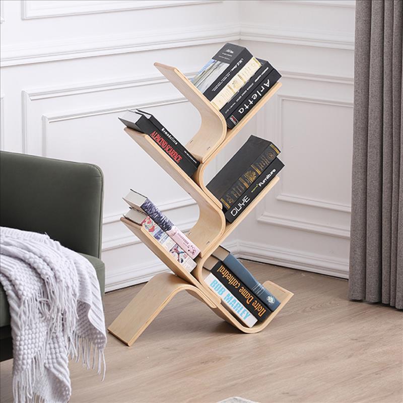 Natural Wood Bookshelf Bookcase