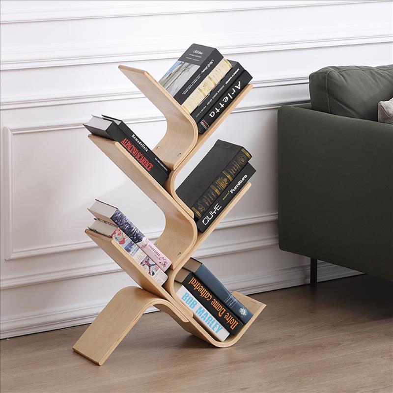 Natural Wood Bookshelf Bookcase