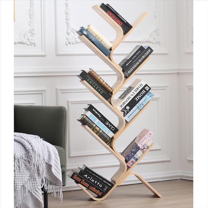Natural Wood Bookshelf Bookcase