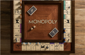 Walnut color desk top board game Monopoly