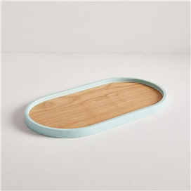 Two-tone round and oval Wooden Serving Tray